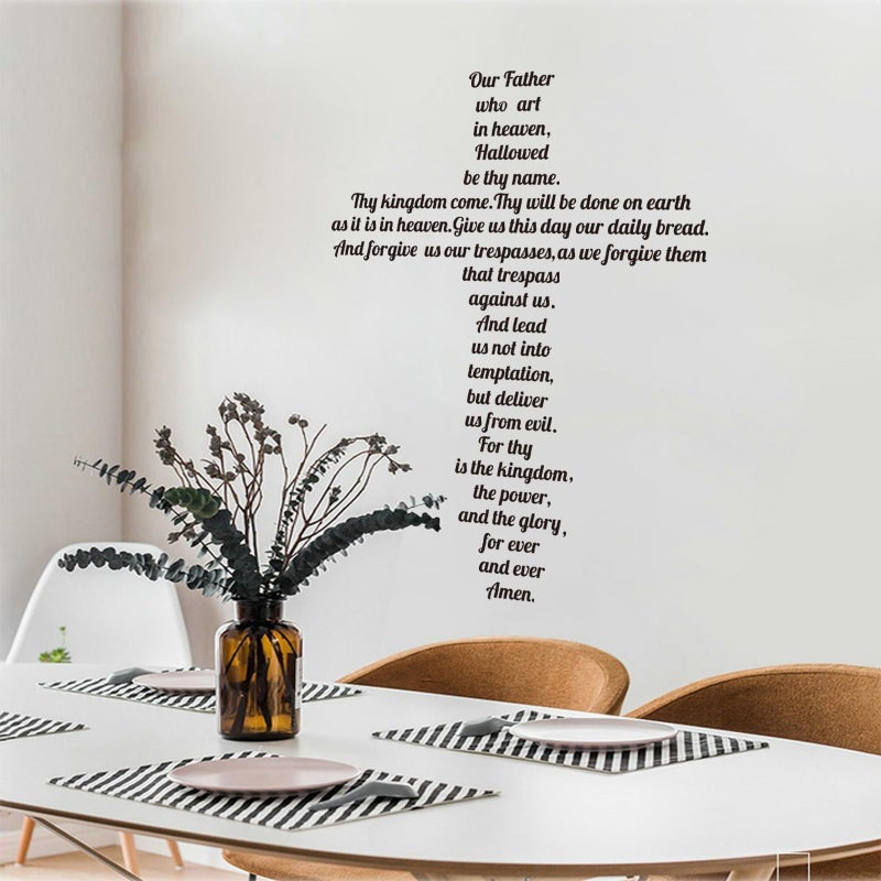 decalmile The Lordâ€™s Prayer Wall Decals Quotes Our Father who Art in Heaven Inspirational Christian Bible Sayings Wall Stickers Living Room Bedroom Church Home Decor(Finished Size: 26 Inch x 34 Inch) - Image 3